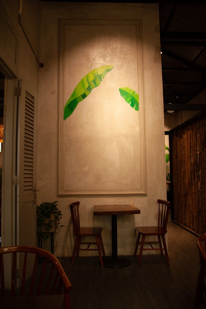 Brown Wooden Table Beside Wall